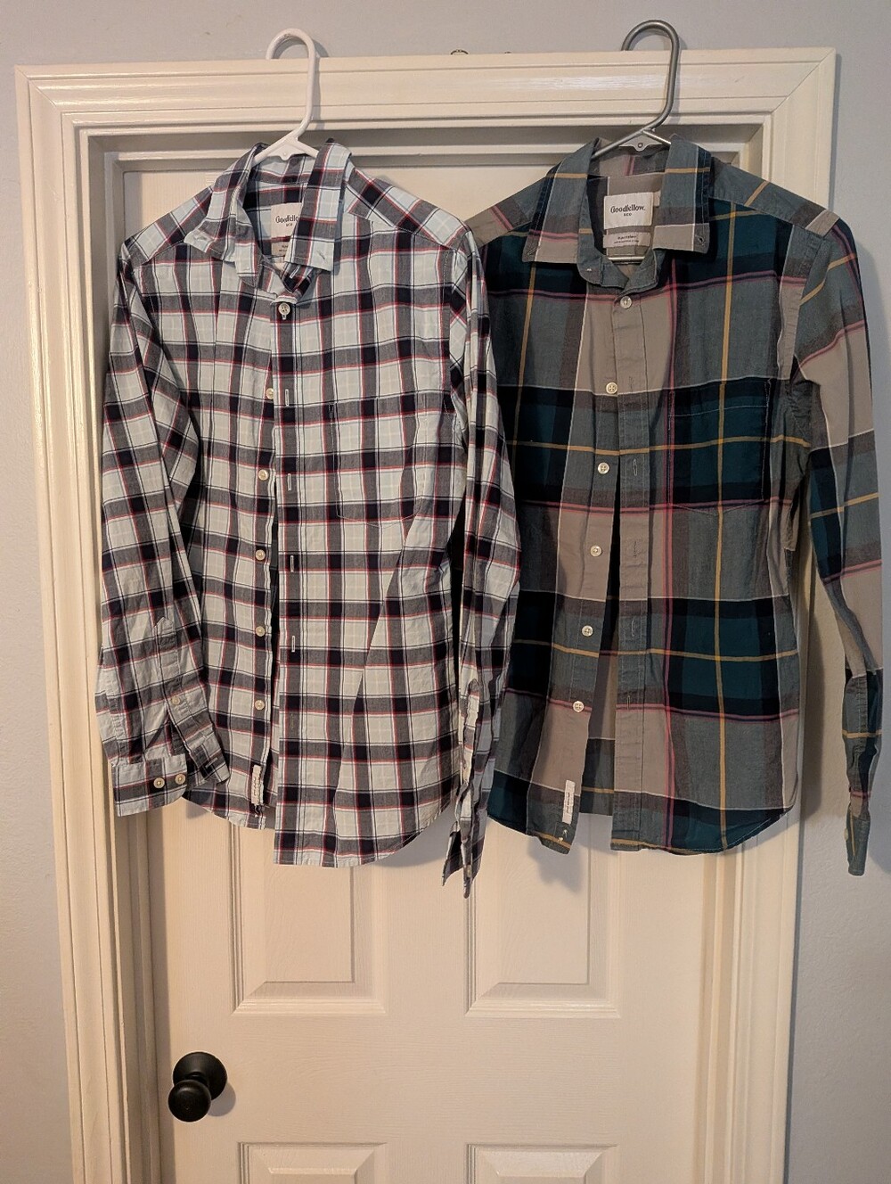 Goodfellow & Co Men's Small, Slim-Fit Plaid Button-Down Shirts - 100% Cotton